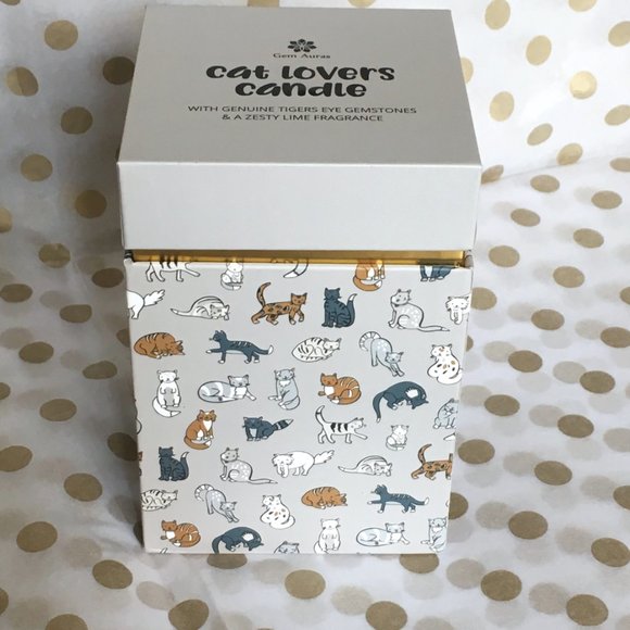 Collectible Cat Lover Gem Candle with Tiger's Eye Gemstone Limited Edition - Picture 15 of 16